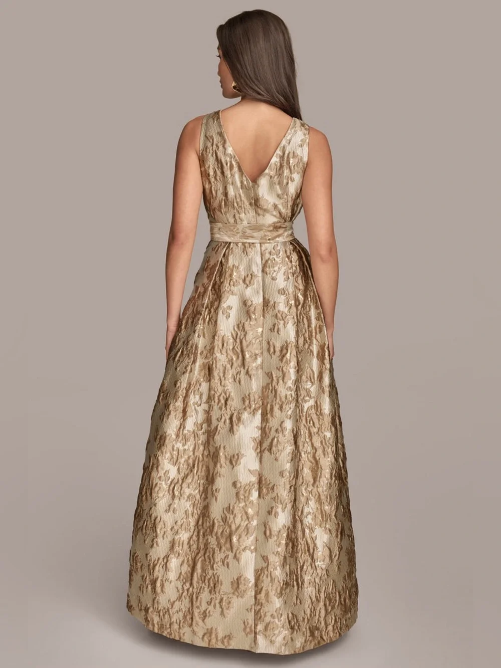 NEW Donna Karan New York Metallic Brocade Sleeveless Wrap Ball Gown Size 8 - Picture 17 of 17